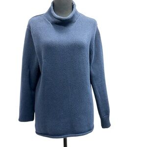 J.Crew navy blue thick knit mock neck long sleeve sweater vintage Sz XS